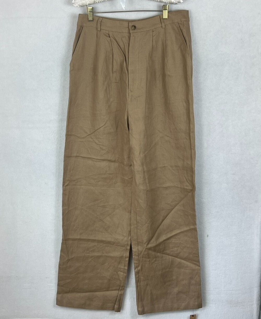 NWT Reformation Women's Dress Pants Size 10 Khaki Vesta Pant Straight Leg